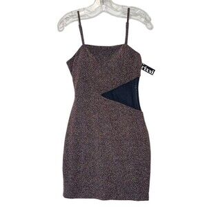 Trixxi Women Dress Medium Bronze Glitter Mini Dress